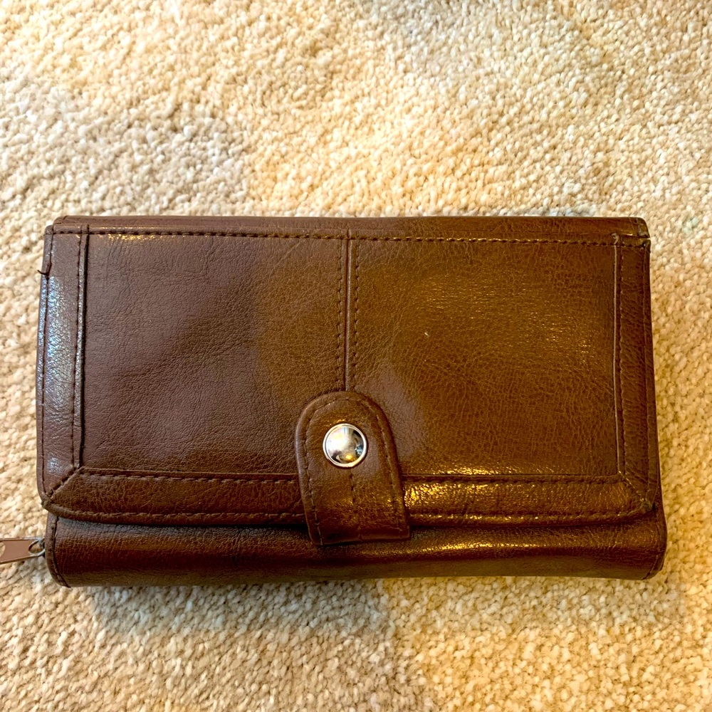 Brown snap wallet